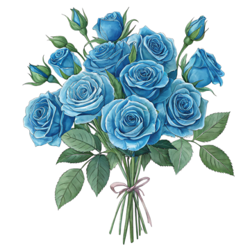 Buket bunga biru